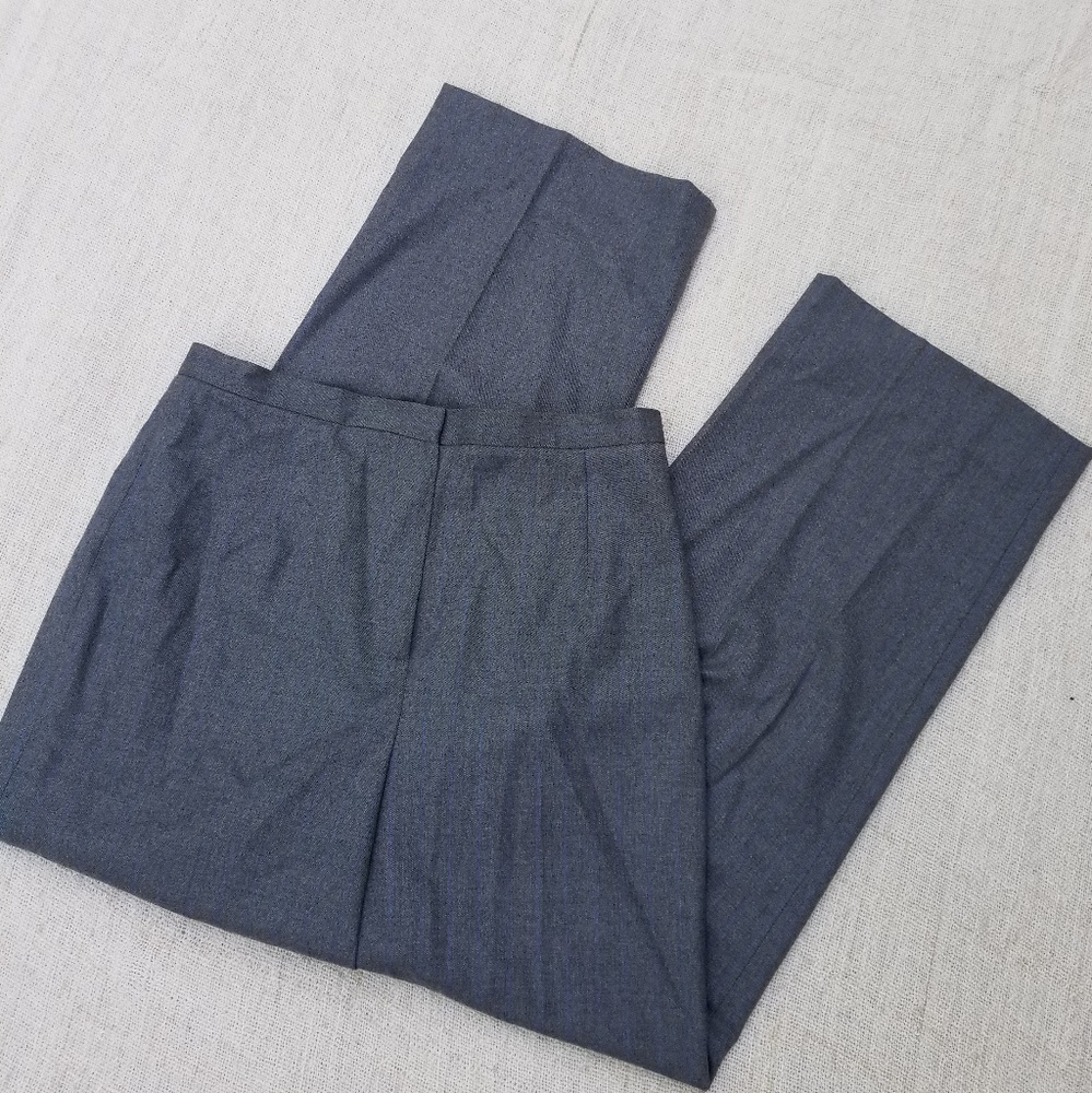 Talbots Gray with Thin Aqua Blue Stripe Pants